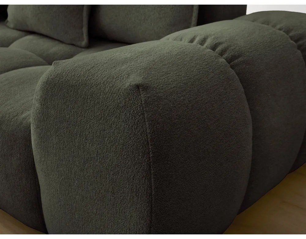 Zelená ženilková rozkladacia/s úložným priestorom rohová pohovka (ľavý roh/do L) Everest – Bobochic Paris