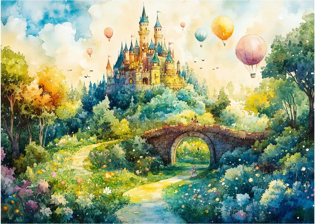 Sklenený obraz - Rozprávkový zámok (70x50 cm)