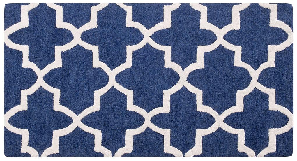 Bavlnený koberec 80 x 150 cm modrý SILVAN Beliani
