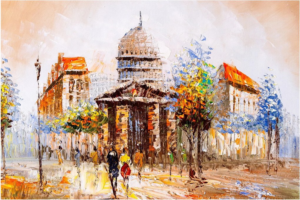 Obraz - Maľovaná mestská pamiatka (90x60 cm)
