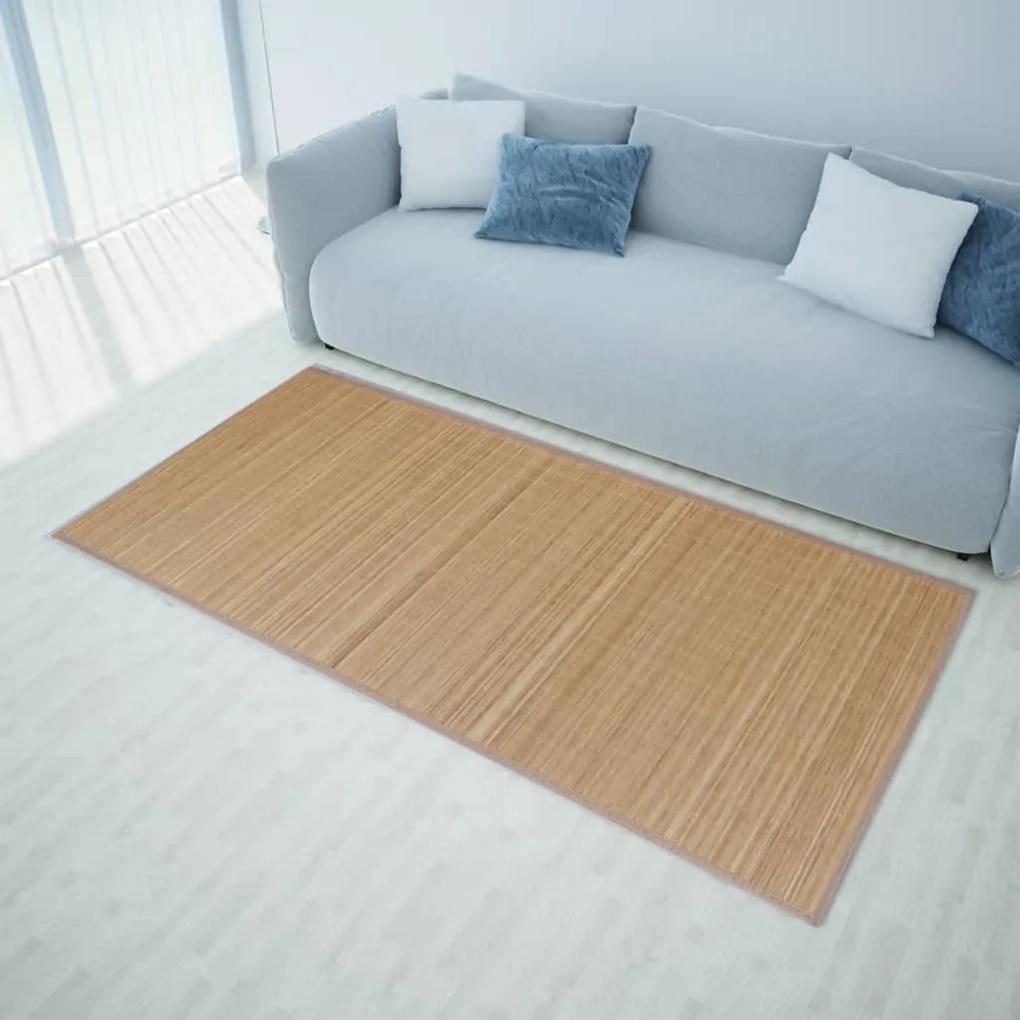 vidaXL Obdĺžnikový bambusový koberec, hnedá farba 80 x 200 cm