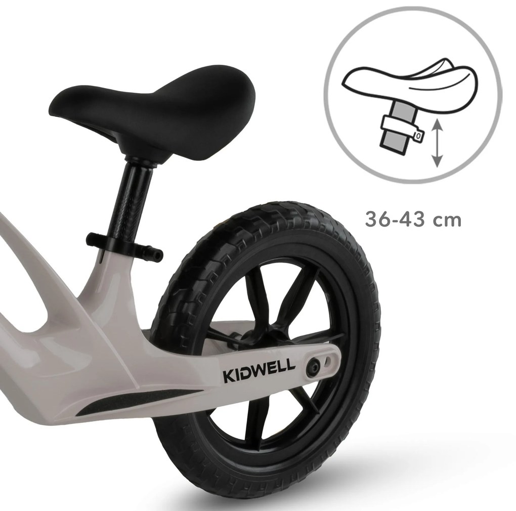 Balančný bicykel Kidwell Vito Balance, detské odrážadlo, sivý, horčíkový rám