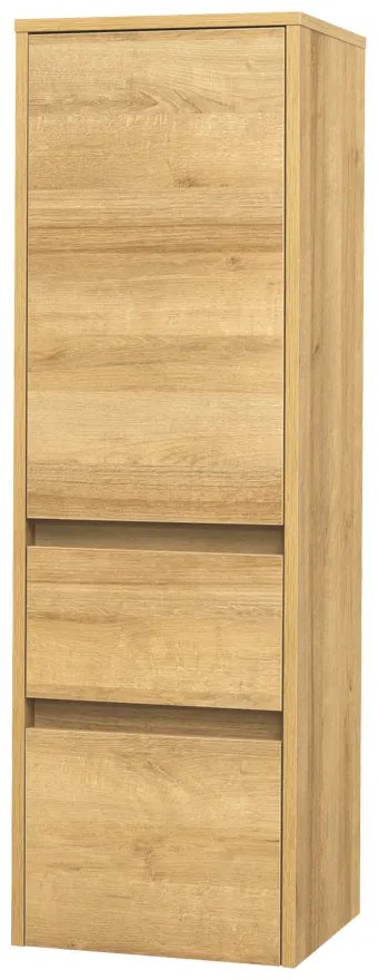 Mereo Mereo, Opto, kúpeľňová skrinka vysoká 125 cm, pravé otváranie, biela, dub, biela/dub, čierna, MER-CN924P