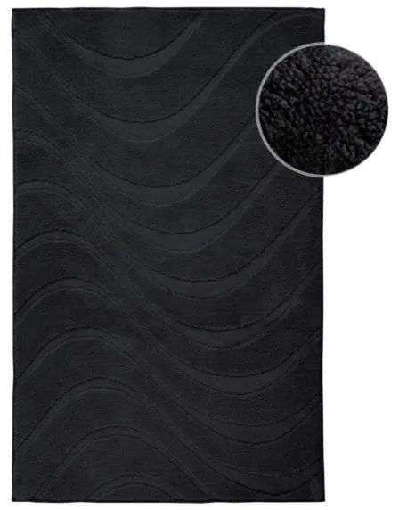 Kúpeľňový koberček WAVES 400 čierny