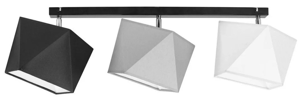 Bodové svietidlo Diamond, 3x textilné tienidlo (mix 6 farieb), (výber z 3 farieb konštrukcie - možnosť polohovania)