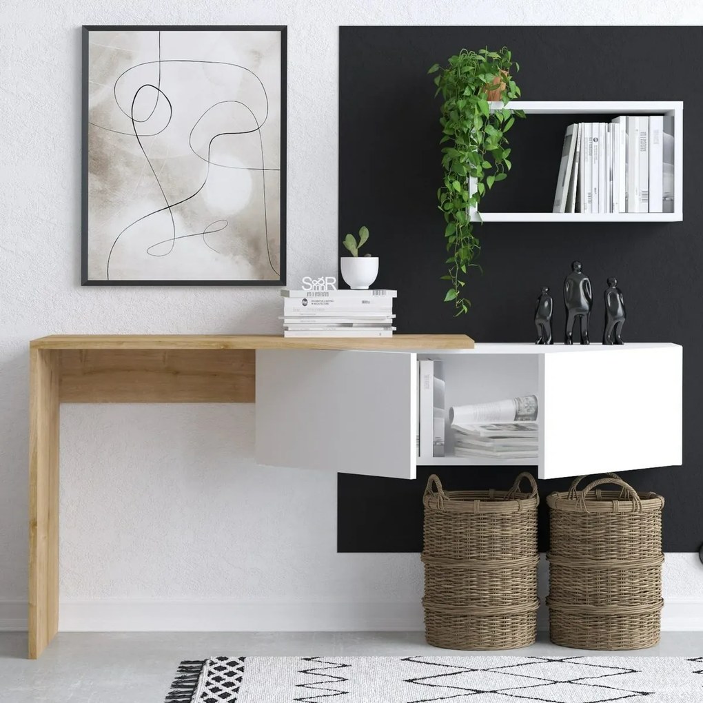 Pracovný stôl Tiff White and Oak