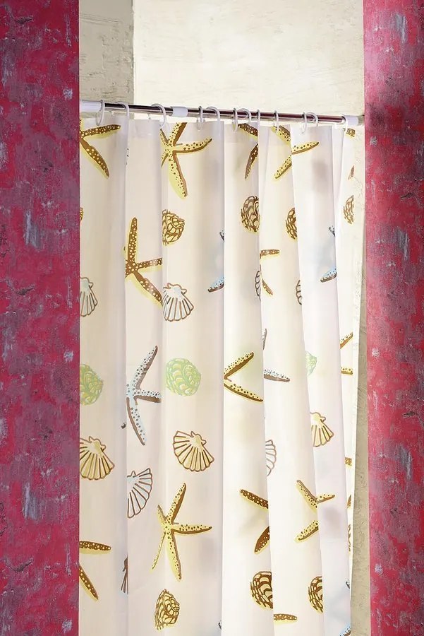 Aqualine Aqualine, Sprchový záves 180x200cm, vinyl, hviezdica, ZV016