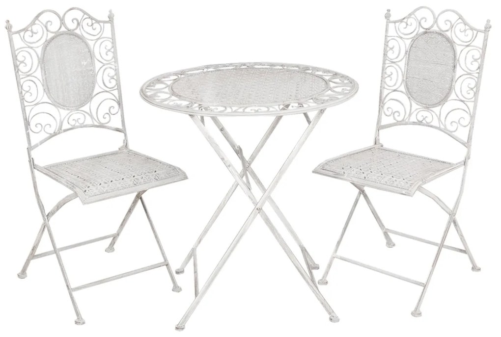 Záhradná sada - stôl + 2 stoličky - Ø 70 * 75 / 2x 41 * 48 * 95 cm