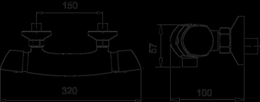 Novaservis Metalia ECO+ sprchová termostatická batéria, chrómová, 57961,0E