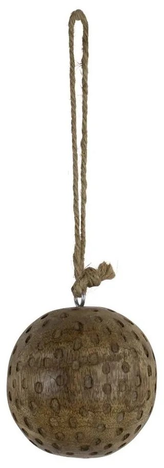 Dekoračné drevená guľa s vyrytými bodkami - Ø 5cm