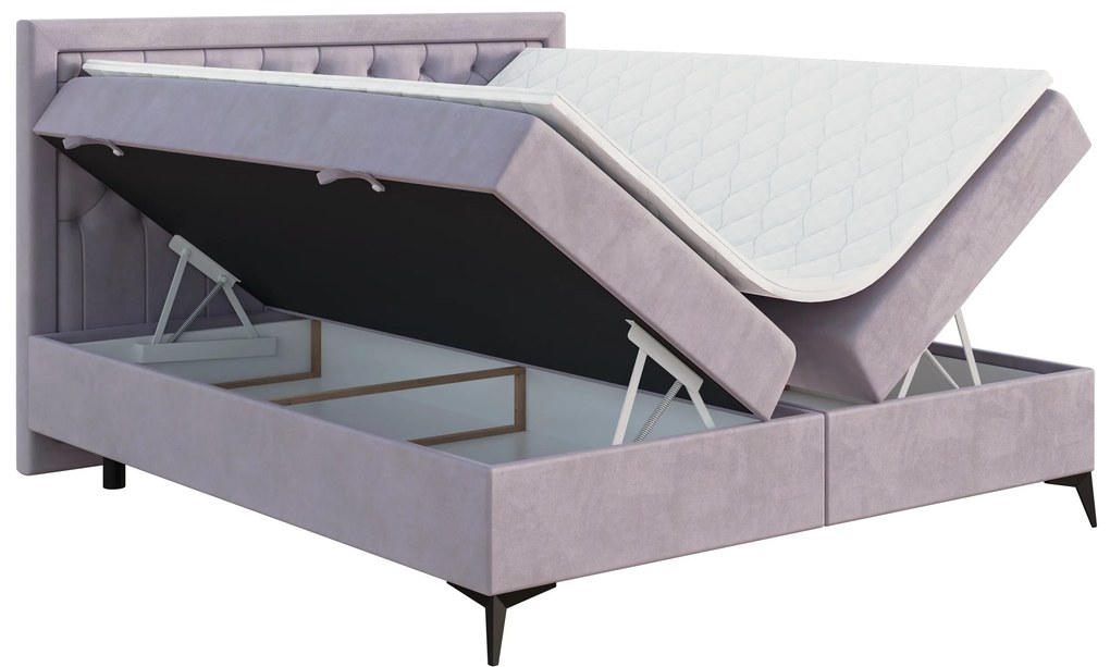 Jednolôžková posteľ Boxspring 120 cm Lavande (levanduľová) (s matracom a úl. priestorom). Akcia -20%. Vlastná spoľahlivá doprava až k Vám domov. 1043405