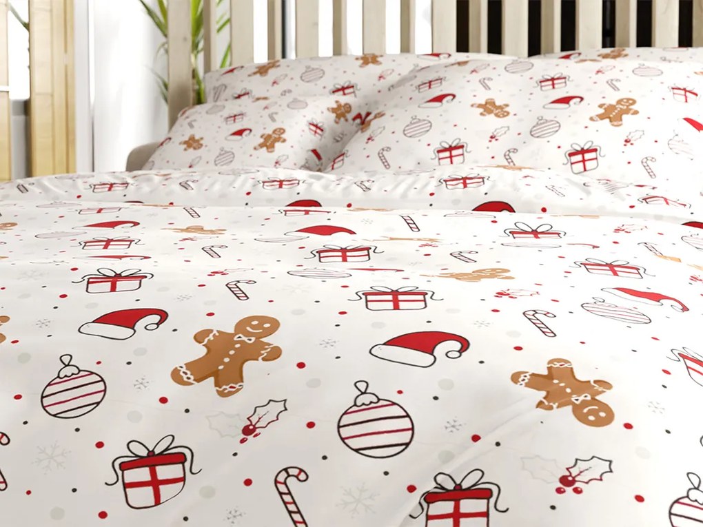 Bavlnené obliečky GINGER JOY biele Rozmer obliečky: 70 x 90 cm | 140 x 200 cm