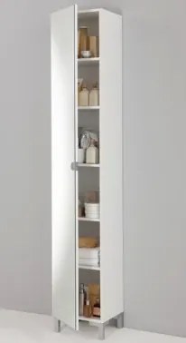 Úzka skrinka so zrkadlom a policami Tarragona, biela%