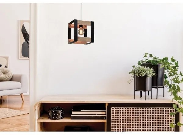Luster na lanku VARNA 1xE27/40W/230V dub