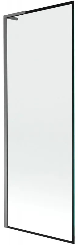 Mexen Next L, 1-krídlová vaňová zástena 70 x 150 cm, 6mm číre sklo-čierny vzor, grafitový profil, 895-070-000-03-70-95