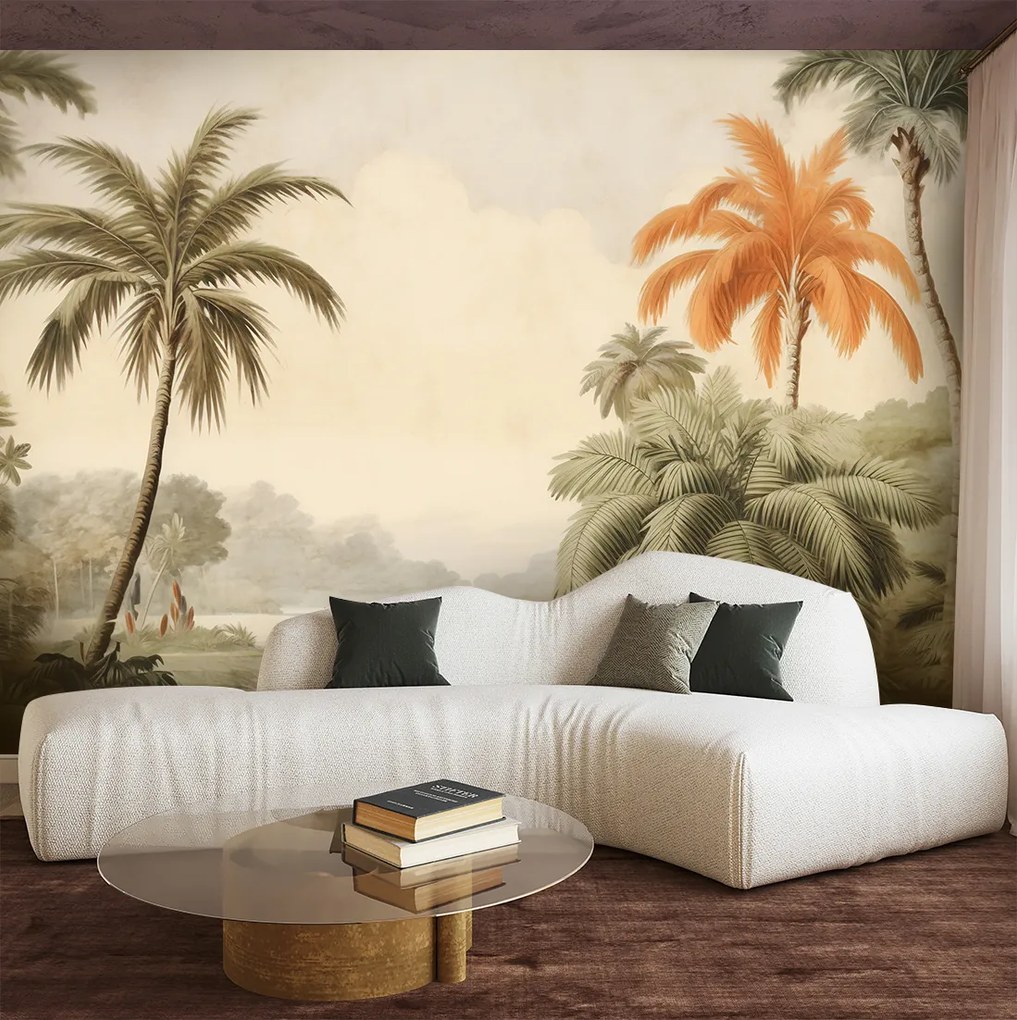Gario Fototapeta Tropické palmy pri rieke Materiál: Vliesová, Rozmery: 350 x 245 cm