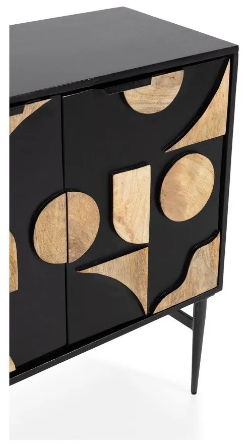 Čierna komoda z mangového dreva 175x90x40 cm Navya – MOME