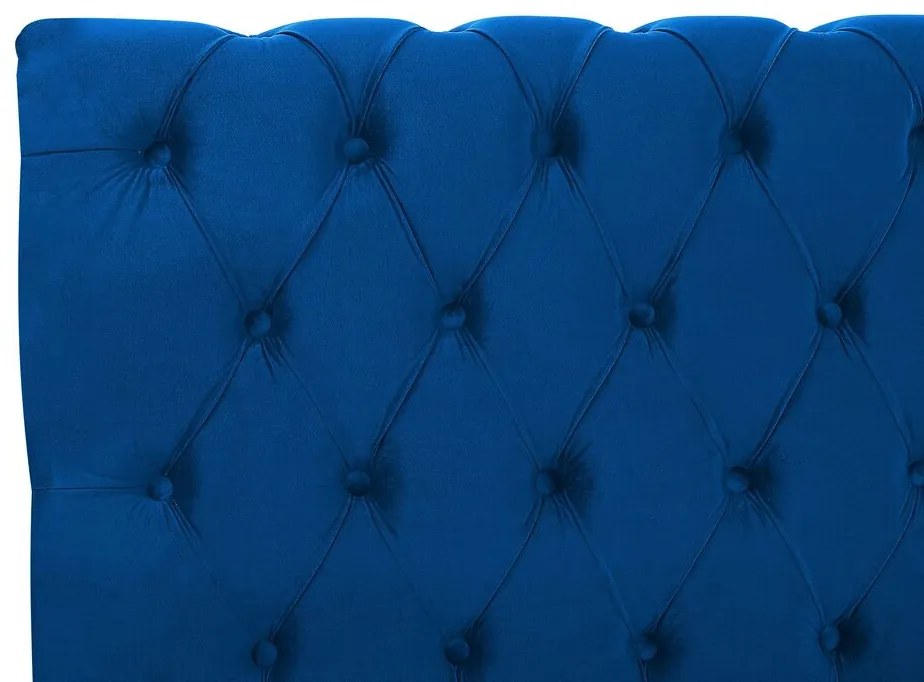 Zamatová posteľ 180 x 200 cm modrá AVALLON Beliani