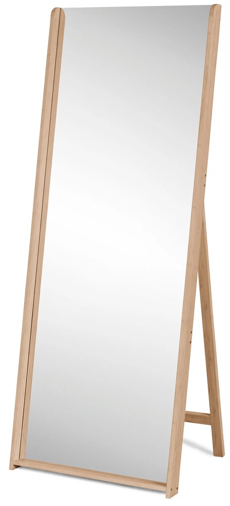 Stojace zrkadlo s rámom z bambusu