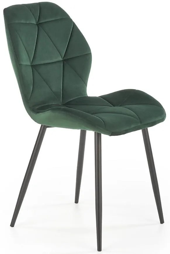 Stolička K453 Velvet/Kov Tmavozelený