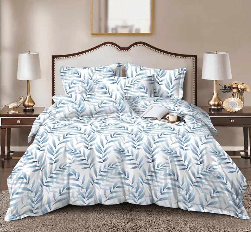 Obliečky z mikrovlákna KOVENDI modro-biele Rozmer obliečky: 2 ks 70 x 90 cm | 200 x 220 cm