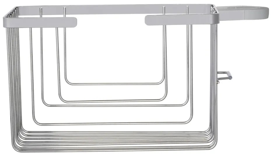 Kúpeľňová polička bez vŕtania z nehrdzavejúcej ocele v lesklej striebornej farbe Valognes – Wenko