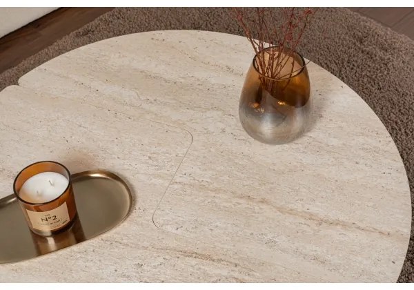 Konferenčný stolík LUVIA, mramorový dekor, béžový