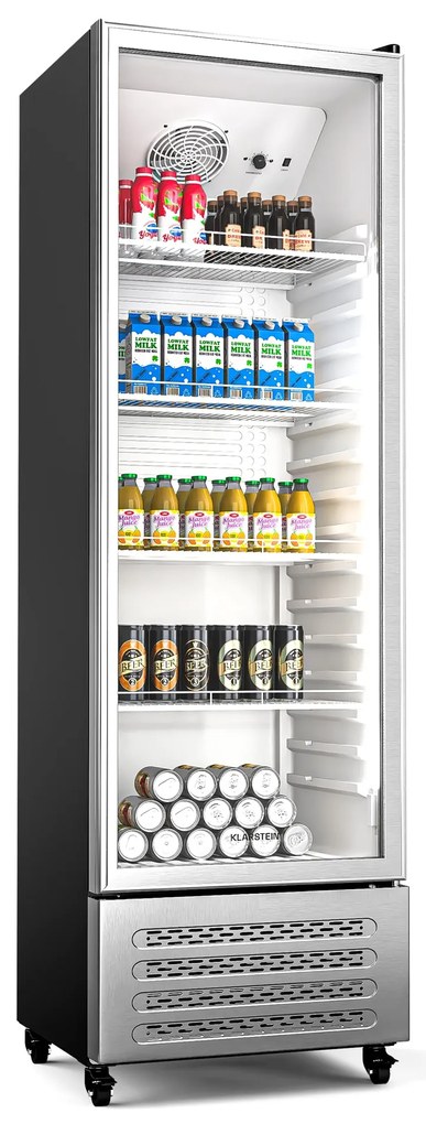 Klarstein GrandCooler chladnička na nápoje, 306 l, LED osvetlenie, s kolieskami, 4 police