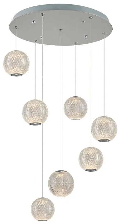 LED luster na lanku CREMONA 7xLED/5W/230V 3000K matný chróm