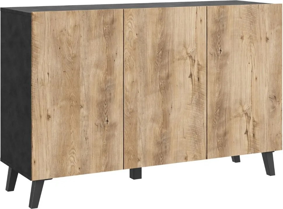 Loftová klasická komoda 120 cm matera/gaštan na nožičkách Phuket SB120