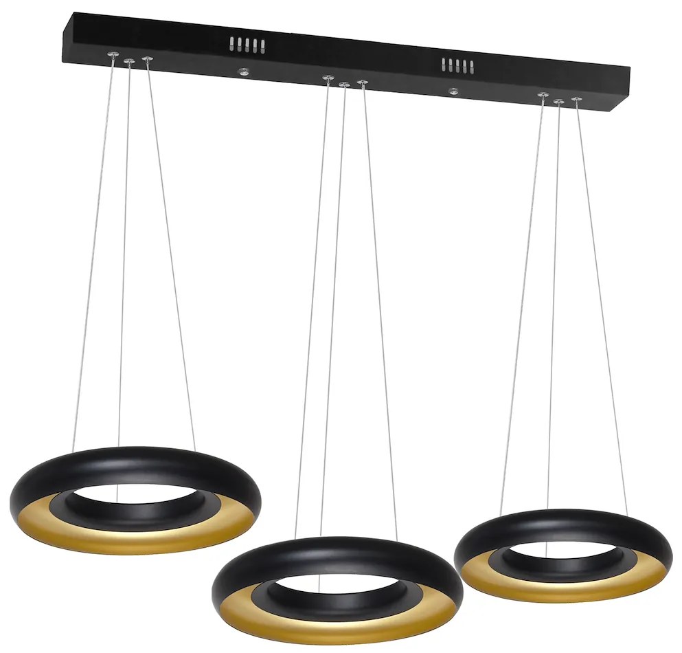 Závesné LED svietidlo Nero, 3x LED 36w, 4000k, g/b