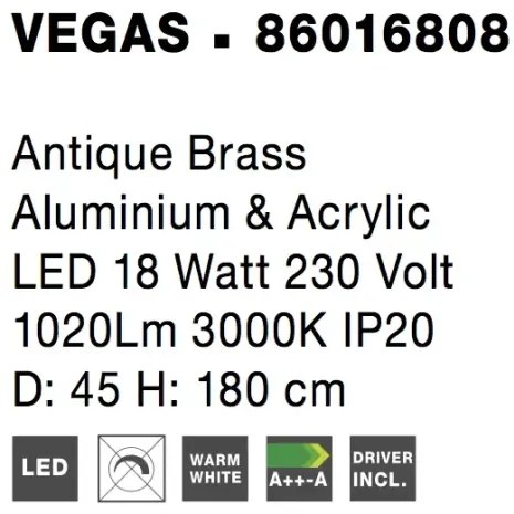 LED luster Vegas 45 mosadz