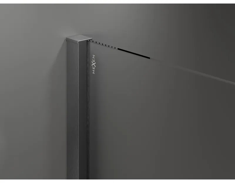 Mexen Velar, posuvné sprchové dvere do otvoru 150 cm, 8mm sklo námraza, grafit brúsený, 871-150-000-31-66