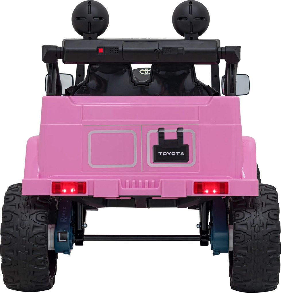 Ramiz Toyota FJ Cruiser pre deti ružová + diaľkové ovládanie + pohon 4x4 + LED audio + EVA + pomalý štart