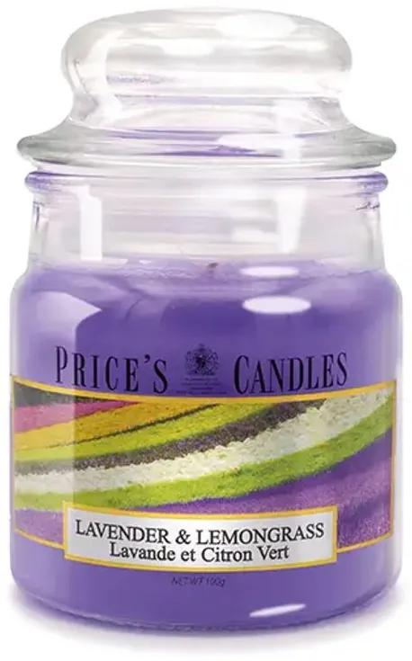 PRICE´S MINI sviečka v skle Lavender&Lemongrass - horenie 30h