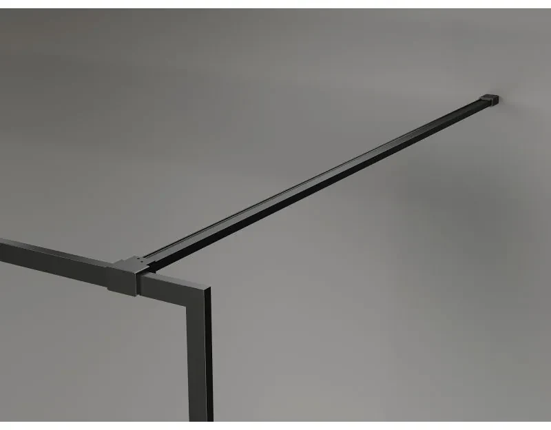 Mexen Kioto-F, sprchová zástena s rámom 100 x 202 cm, 8 mm sklo námraza, čierny profil, 800-100-104-70-30