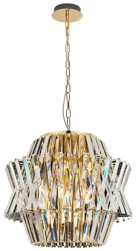 EUlight Luster Crown, 1x krištáľové tienidlo, (fi 54cm), g