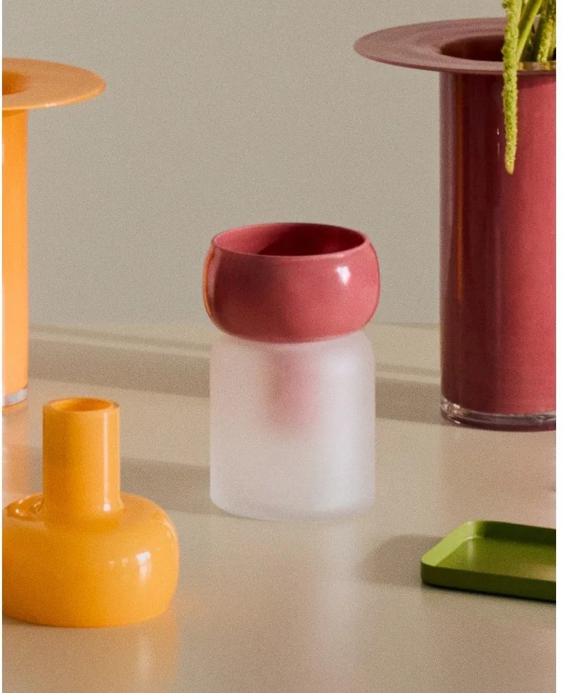 Ružová sklenená váza (výška 19 cm) Kelse – Kave Home