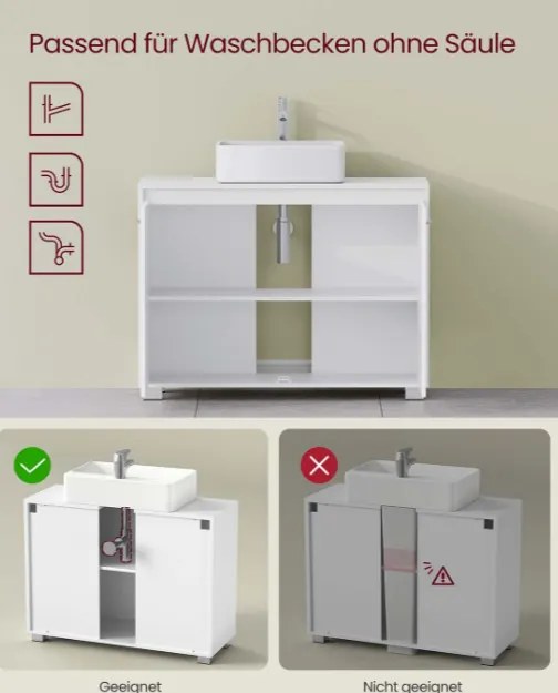 Skrinka pod umývadlo 60 cm BBK505W01