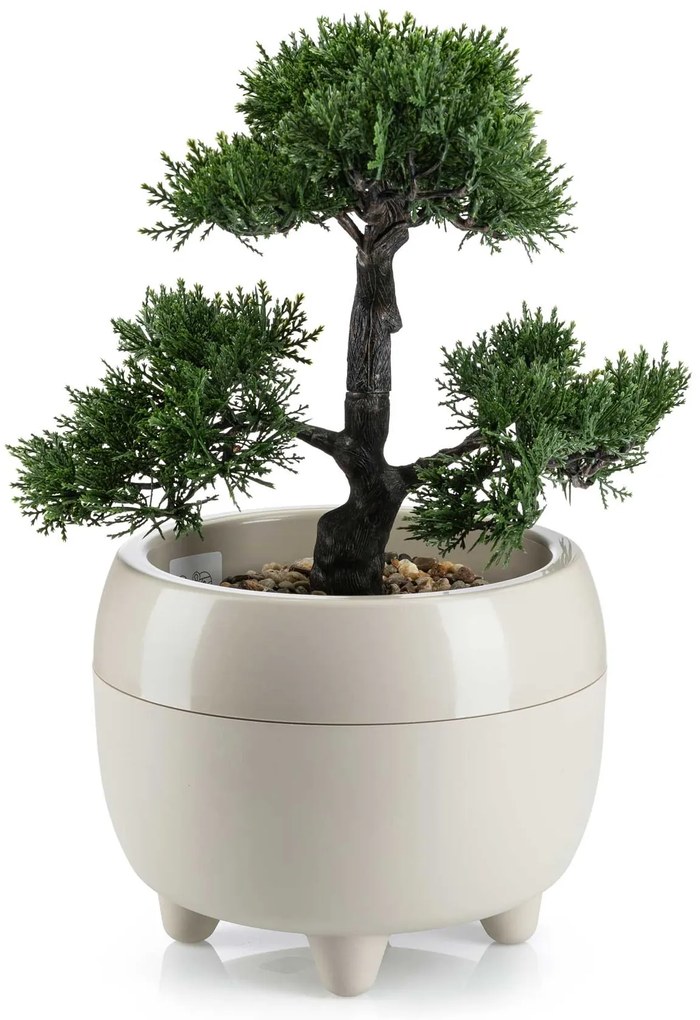 PLASTOVÝ KVETINÁČ BOTANICA 30X24 CM BÉŽOVÁ