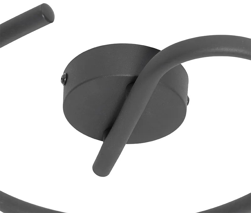 Dizajnové stropné svietidlo čierne so zlatom 3-svetlo okrúhle - Noud