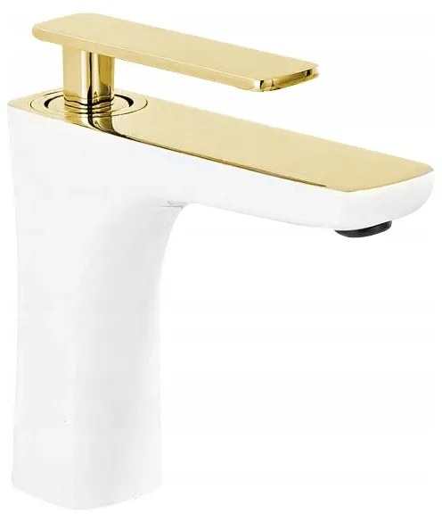 Mexen Indus umývadlová batéria, biela-zlatá, 744600-25