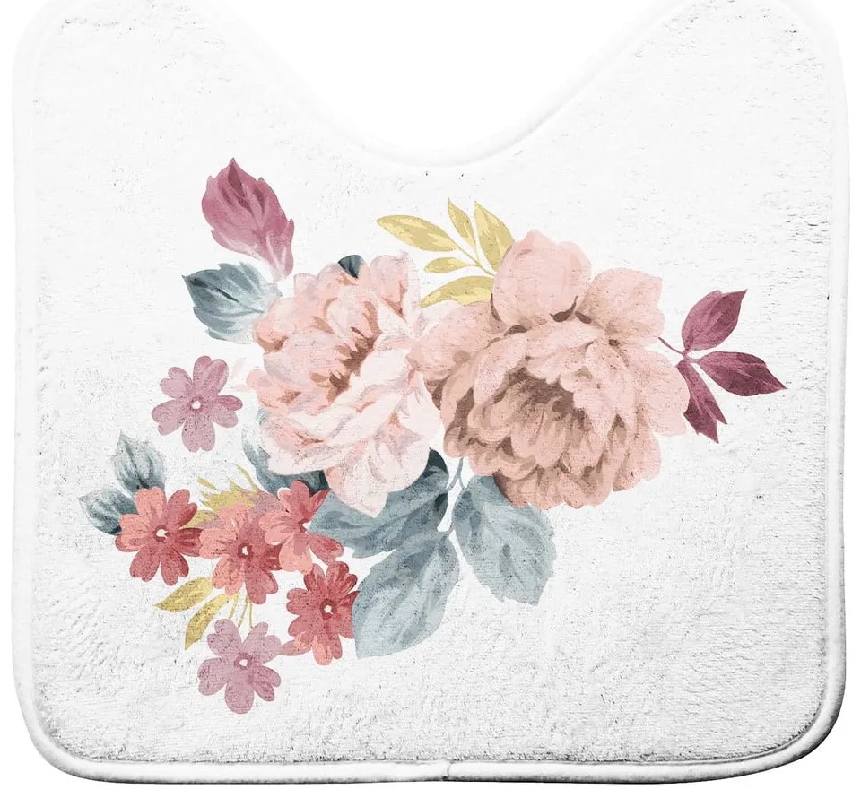 Biela/ružová WC kúpeľňová predložka 45x45 cm Jayana – douceur d'intérieur