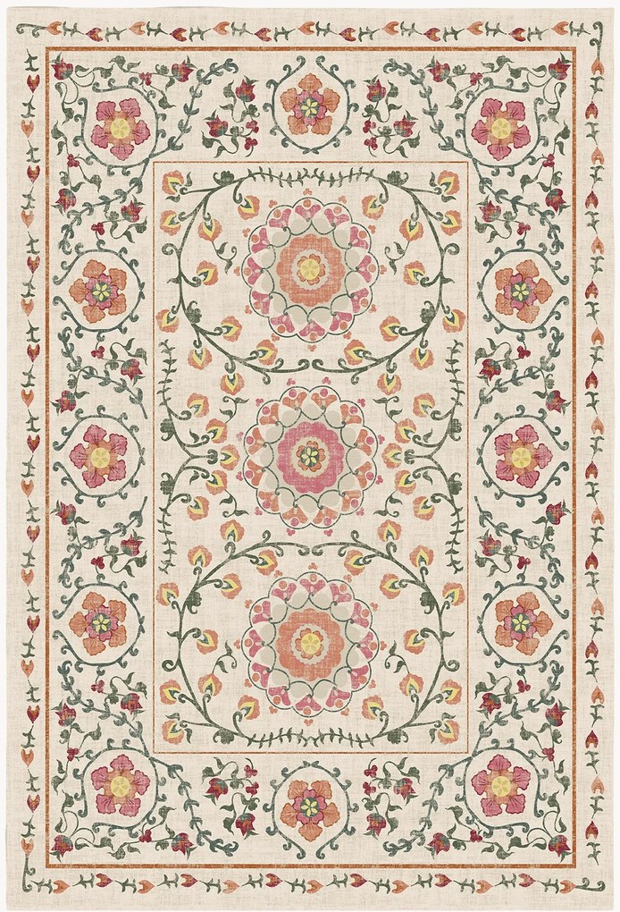 Umývateľný koberec's nízkym vlasom Suzani