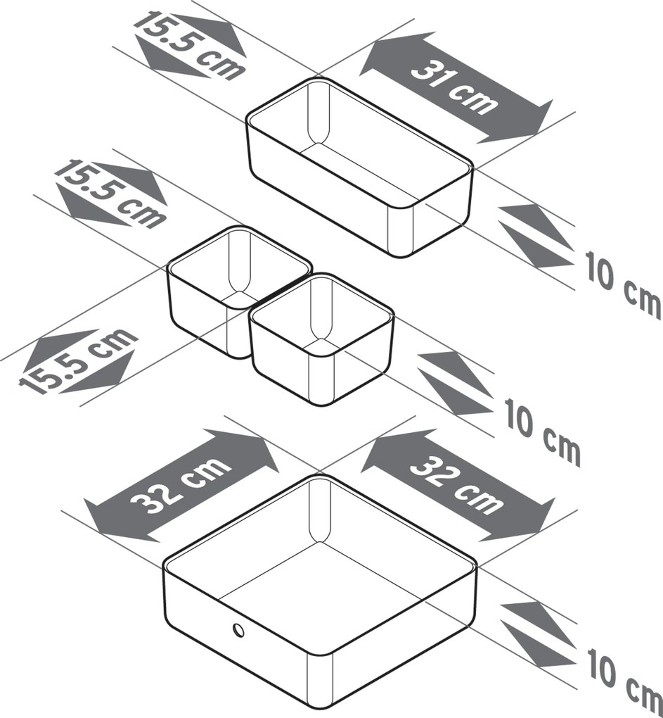 Organizéry do zásuviek, 4 ks