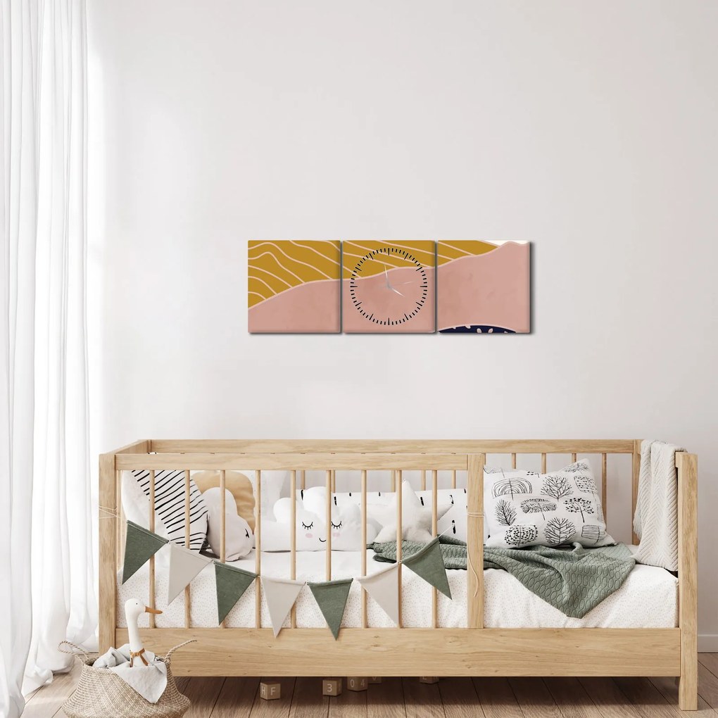 Obraz - Východ slnka (s hodinami) (90x30 cm)