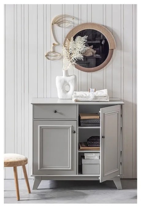 Svetlosivá nízka detská komoda z borovicového dreva 98x93 cm Lily – WOOOD