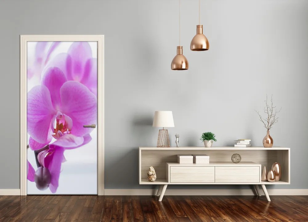 Fototapeta na dvere ružová orchidea 95x205 cm