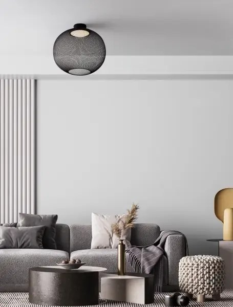 LED čierne moderné stropné svietidlo Kinetic 50