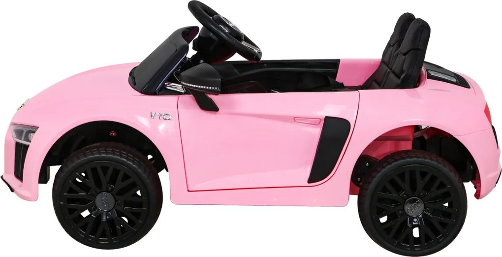 Ramiz Elektrické autíčko Audi R8 pre deti ružové + diaľkové ovládanie + EVA + pomalý štart + MP3 LED